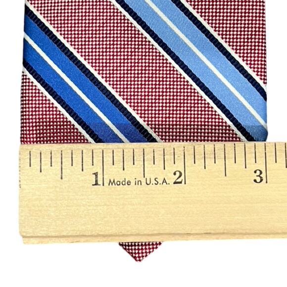 Brooks Brothers 346 Red Light Blue Royal Diagonal Stripes 100% Silk Tie NEW Tags - Picture 3 of 5